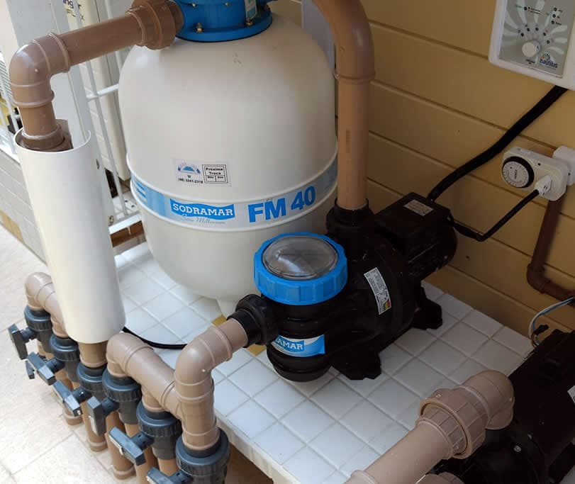 Filtro e bomba da piscina